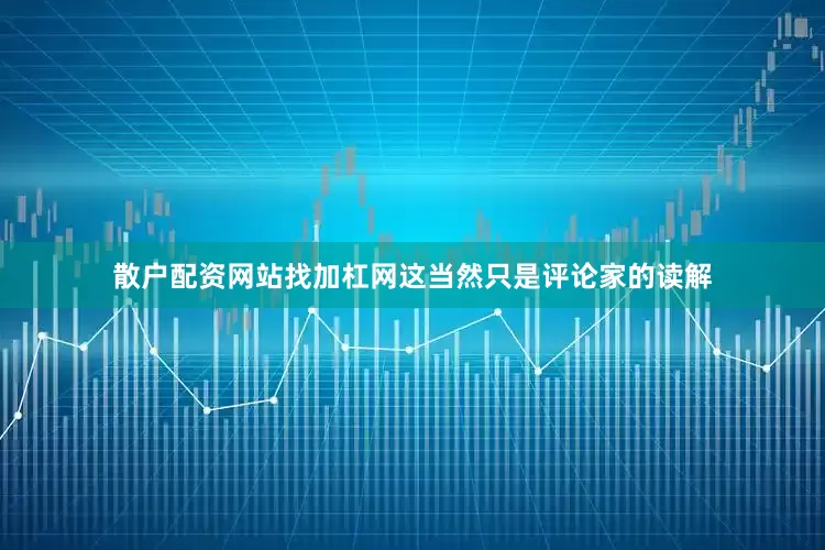 散户配资网站找加杠网这当然只是评论家的读解