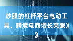 炒股的杠杆平台电动工具、跨境电商增长亮眼》